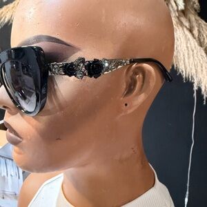 Dolce & Gabbana Black Gradient DG 4302-B Floral Embellished Butterfly Sunglasses